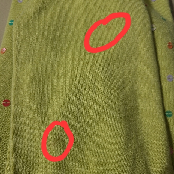 INTUITIONS Green Button Down Sequin Front Cardigan - Size Medium - Picture 10 of 10